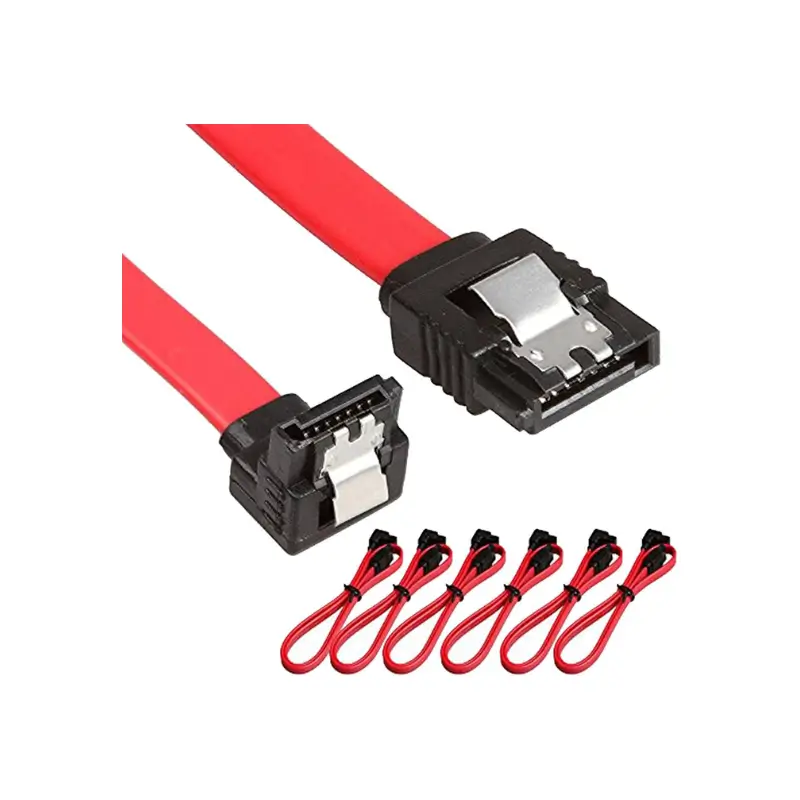 Cable SATA 90 Degree 6.0 Gbps with Locking Latch 18Inch (6X Sata Cable Red)39Y9810
